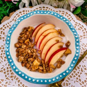 healthy vegan gluten free dairy free protein apple cinnamon granola