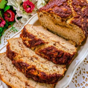 gluten free dairy free and vegan cinnamon roll banana bread