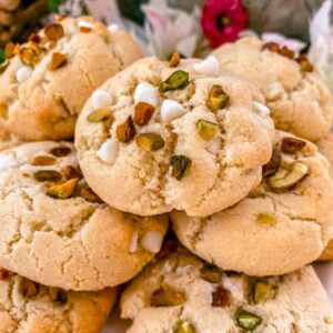 paleo gluten free dairy free pistachio white chocolate chip cookies