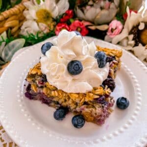 gluten free dairy free healthy refined sugar free blueberry baked oats