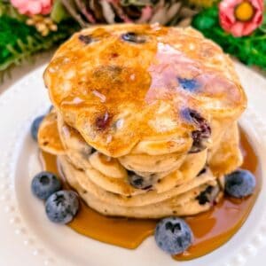 gluten free dairy free sourdough blueberry pancakes