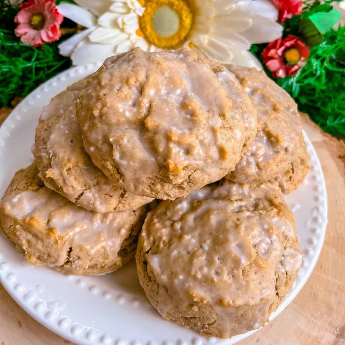 gluten free dairy free healthy iced banana bread cookies