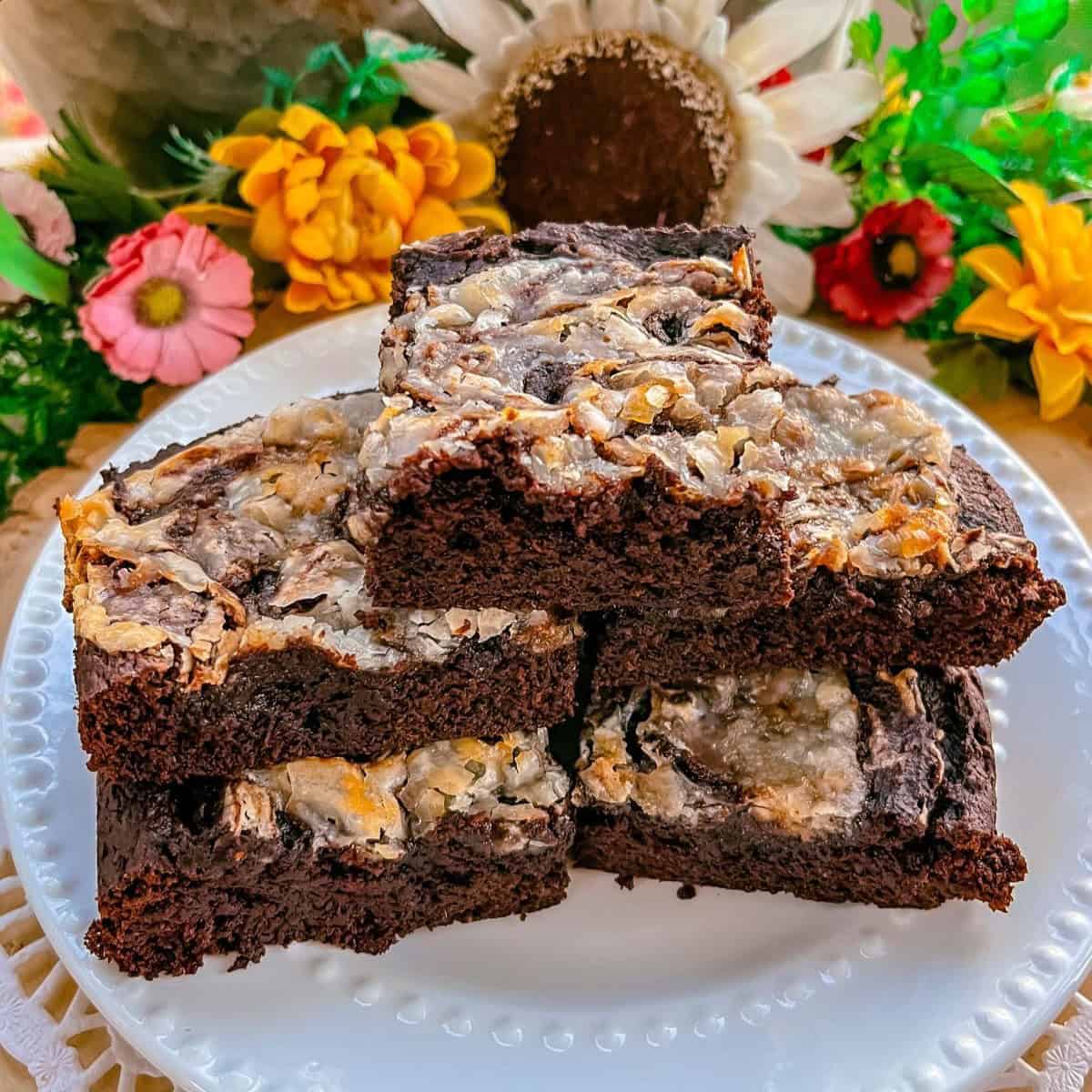 vegan gluten free dairy free cheesecake brownies