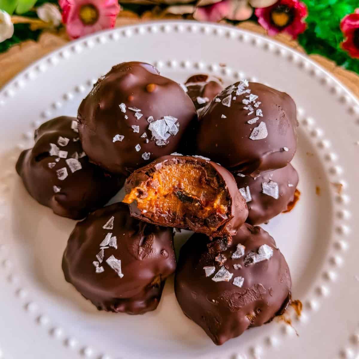vegan gluten free dairy free refined sugar free no bake chocolate peanut butter date truffles