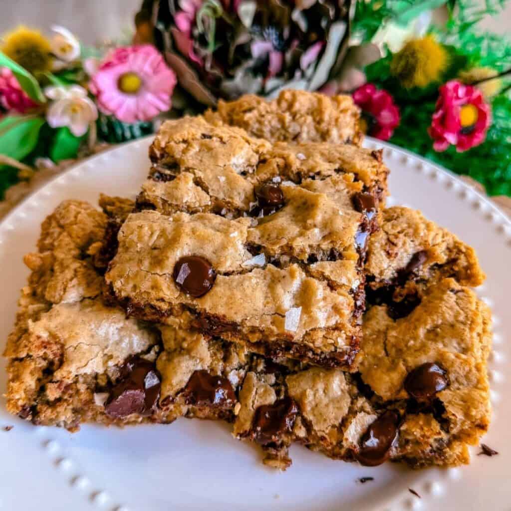 gluten free dairy free healthy oatmeal chocolate chip cookie bars