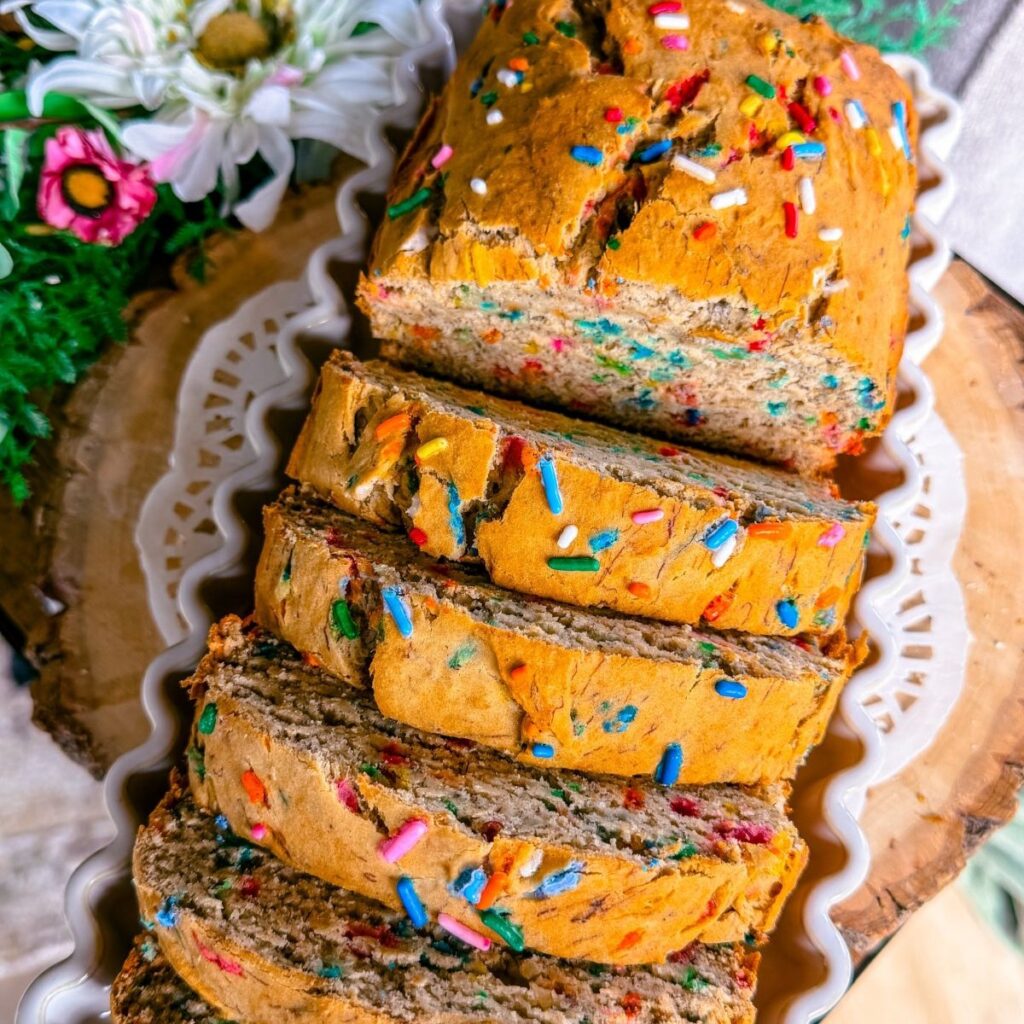 gluten free dairy free healthy funfetti banana bread