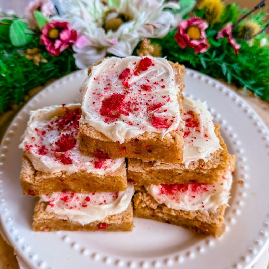 healthy gluten free dairy free strawberry cake bars