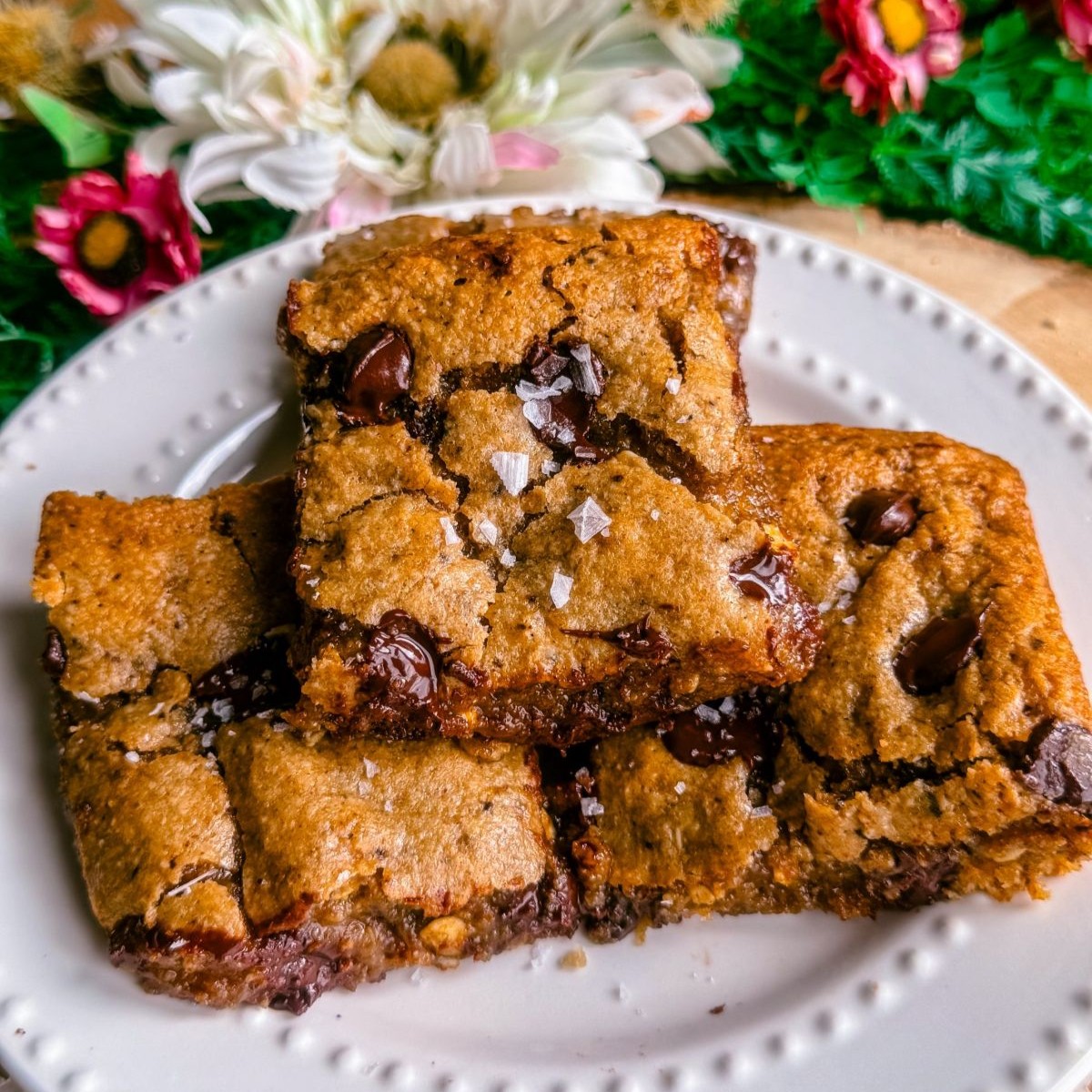gluten free dairy free healthy espresso chocolate chip cookie bars