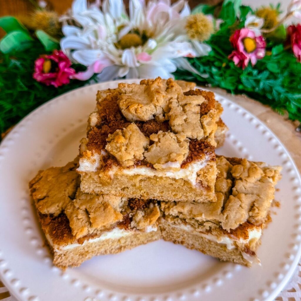 healthy gluten free dairy free cinnamon cheesecake cookie bars