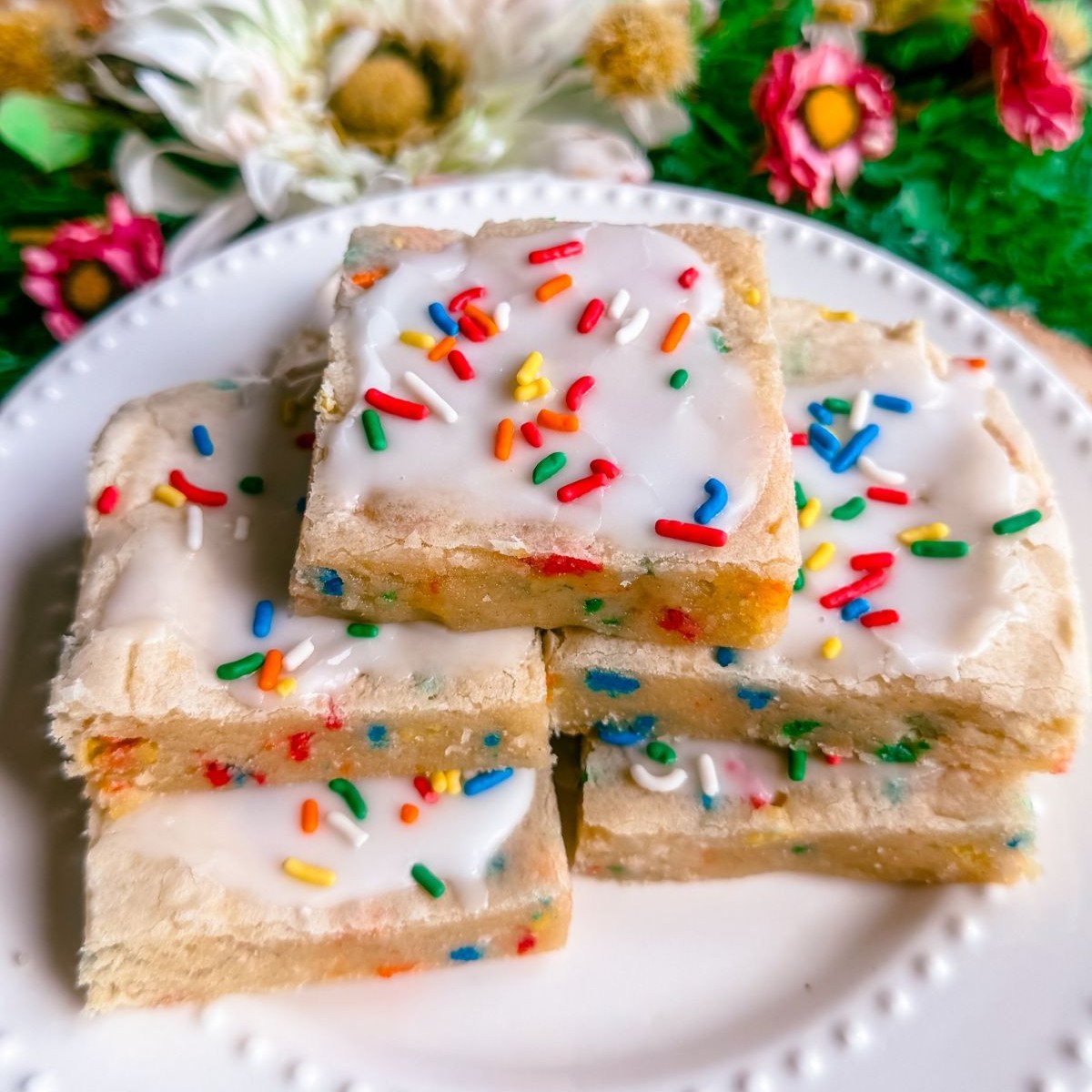 healthy gluten free dairy free funfetti cookie bars