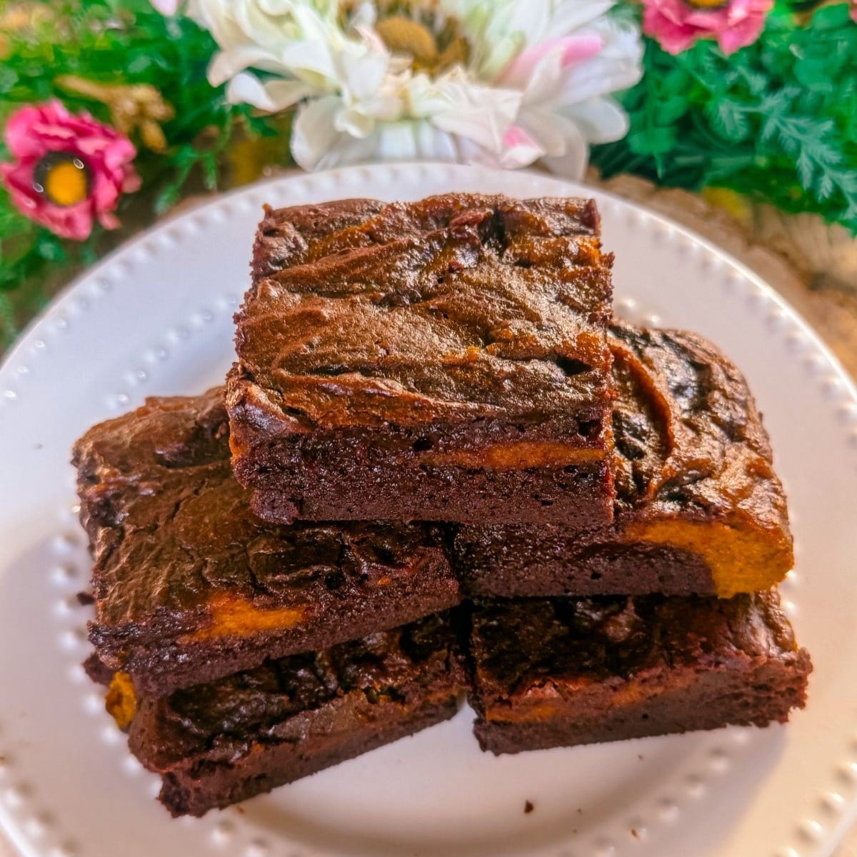 gluten free dairy free healthy pumpkin swirl brownies